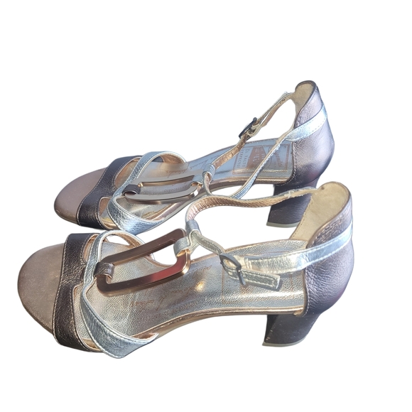 Hispanita Silver, Bronze and Gold Toned Heeled Sandals Sz.36 - Picture 2 of 8
